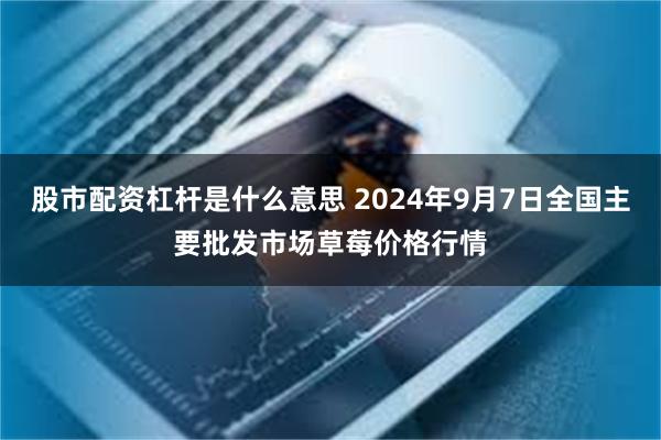 股市配资杠杆是什么意思 2024年9月7日全国主要批发市场草莓价格行情