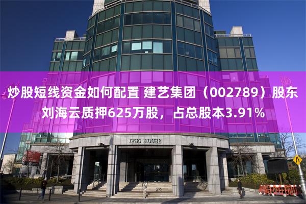 炒股短线资金如何配置 建艺集团（002789）股东刘海云质押625万股，占总股本3.91%